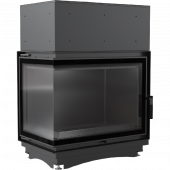Топка с водяным контуром Amelia/PW/BL/24/BS/W/DECO, Г-образное стекло слева, змеевик