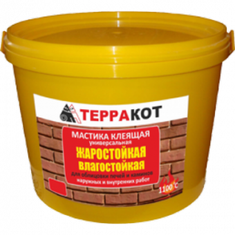 Мастика клеящая влагостойкая, жаростойкая Терракот, 9 кг