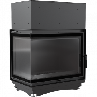 Топка с водяным контуром Amelia/PW/BL/24/BS/W/DECO, Г-образное стекло слева, змеевик